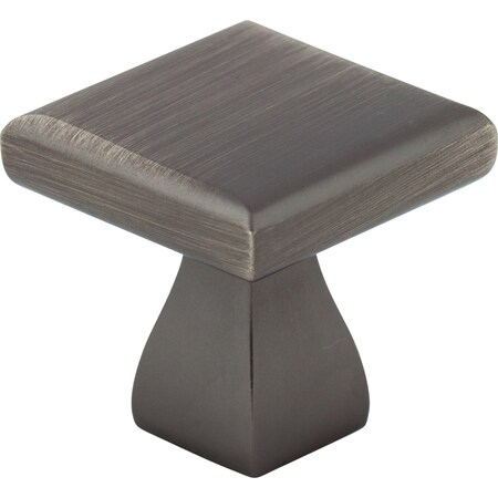 Elements 1" Overall Length Brushed Pewter Square Hadly Cabinet Knob 449BNBDL